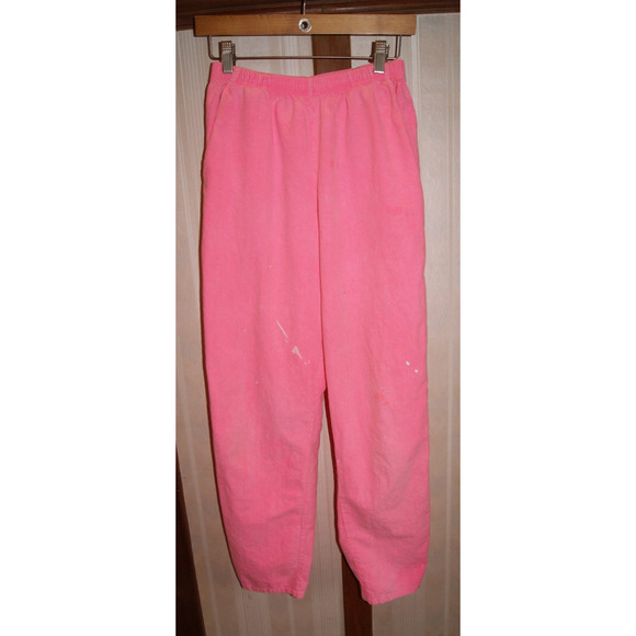 Vintage 90s Panama Jack Bright Neon Pink Small Beach Cotton Pants USA Made - Picture 4 of 12